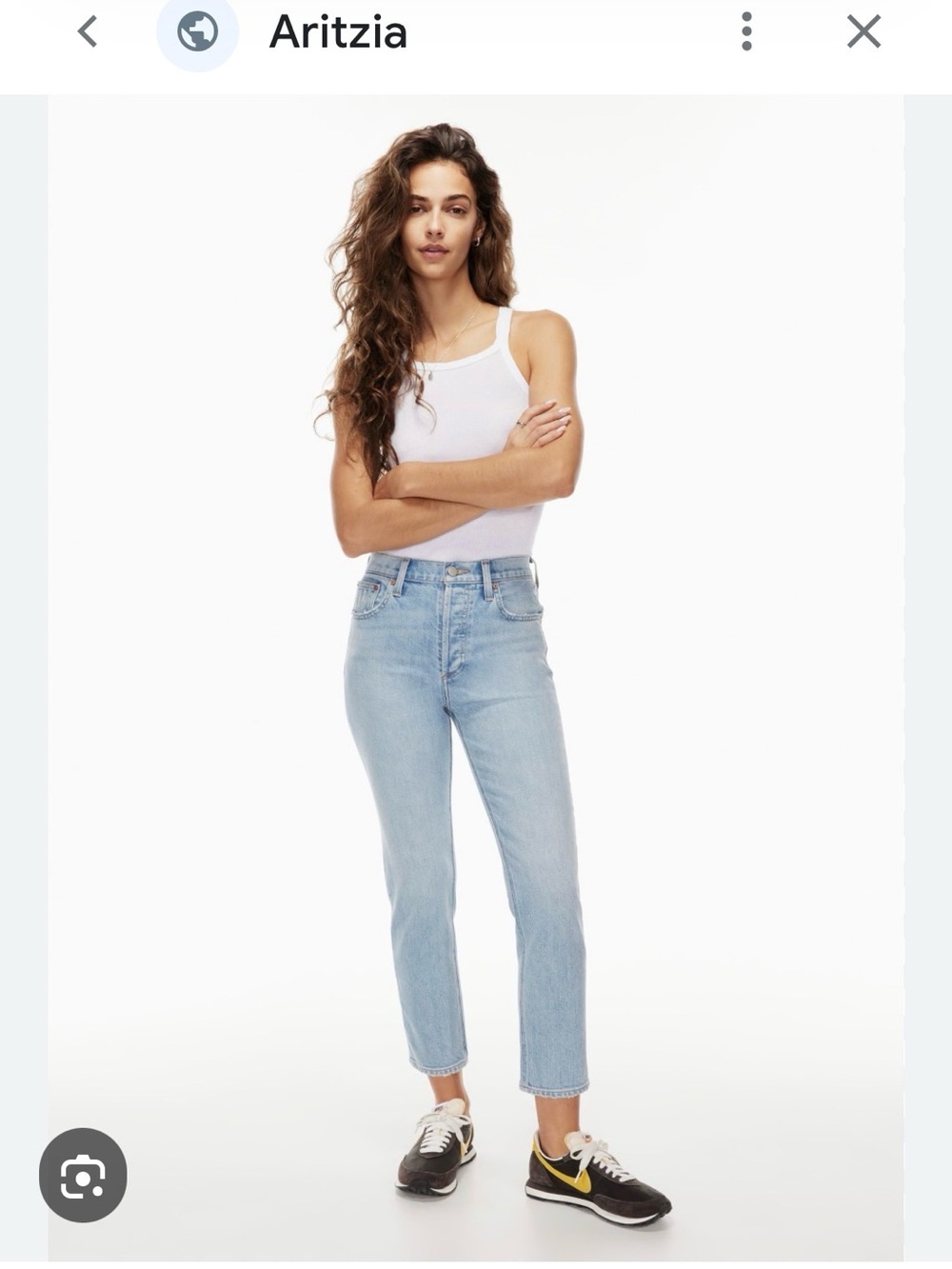 Aritzia Denim Forum The Yoko High-Rise Light Wash Slim Jeans - Light Blue